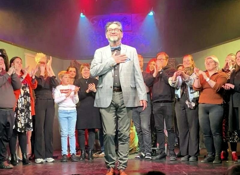 Valgeir á frumsýningu Litlu hryllingsbúðrinnar 2024.